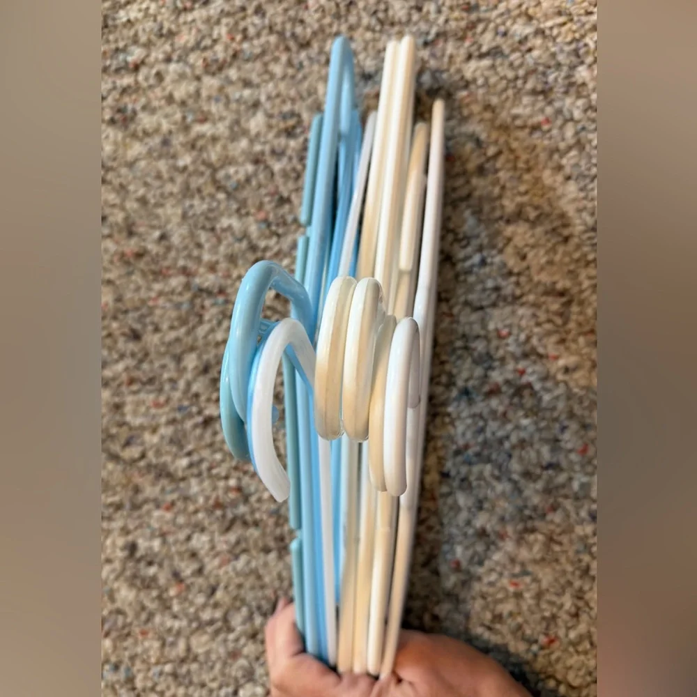 Lot of 8 Blue & White Plastic Children’s Hangers